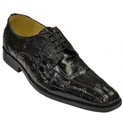 David X "Cappi" Black Genuine All-Over Crocodile Shoes